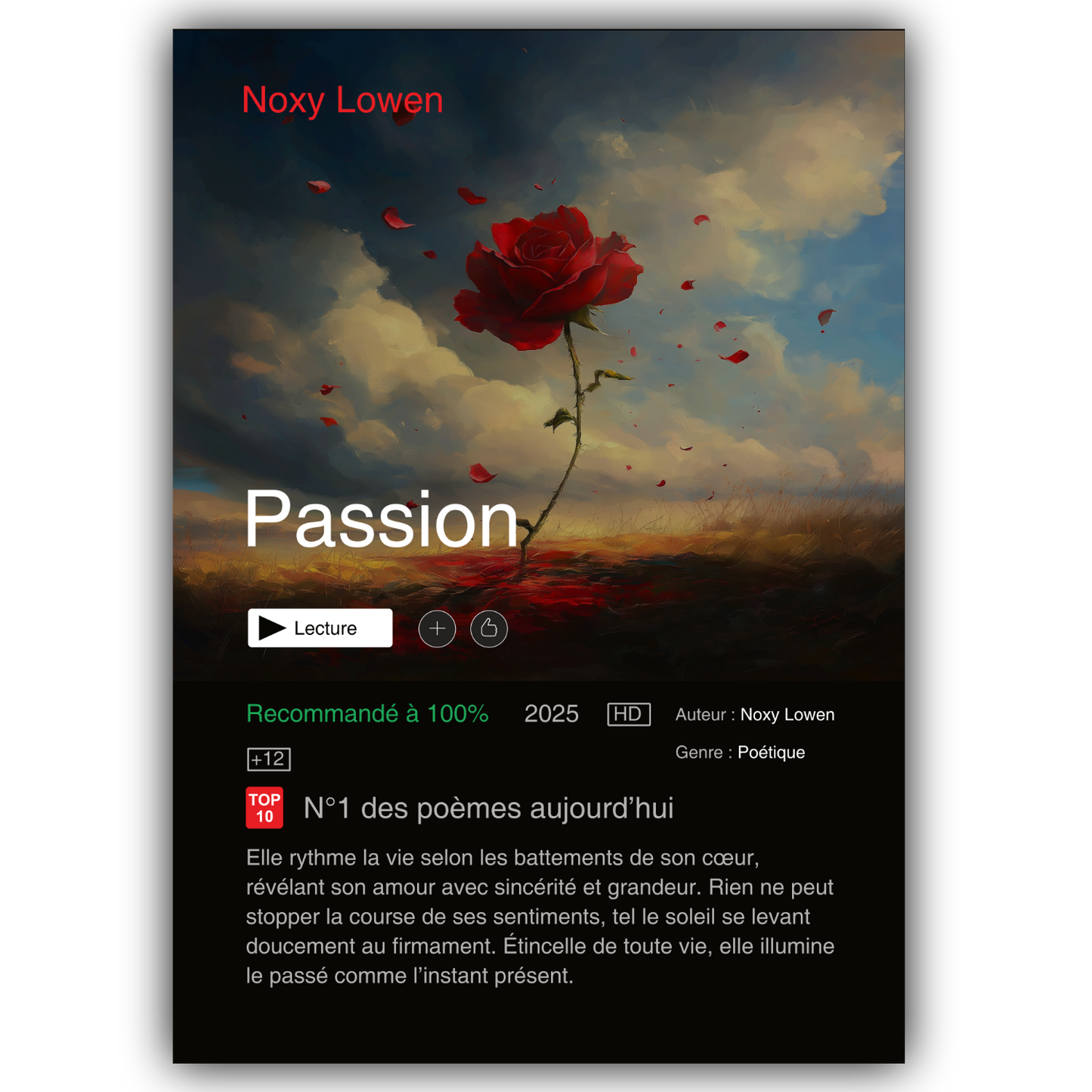 Affiche netflix A4 - Poème Passion