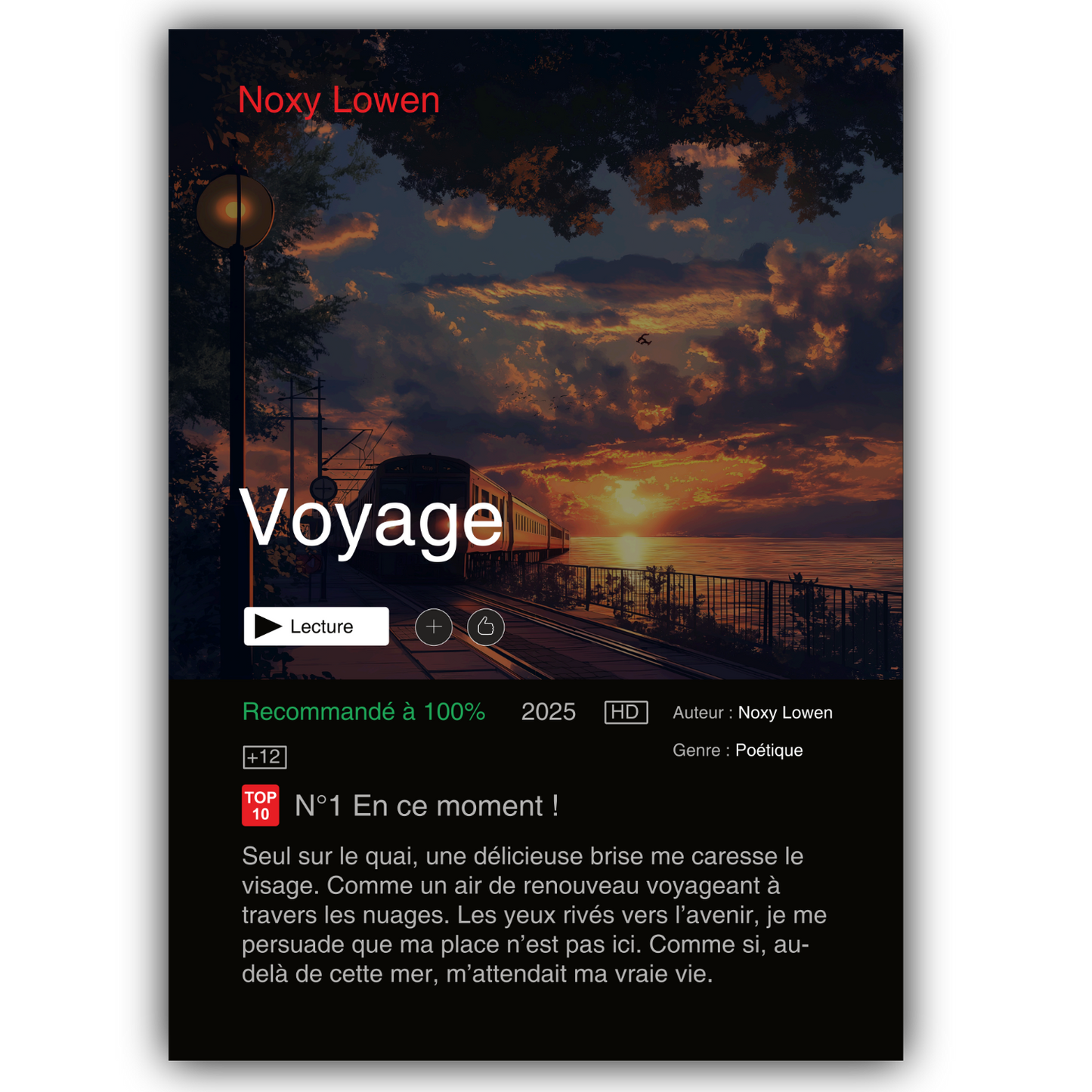 Affiche digitale Netflix A4 - Poème Voyage